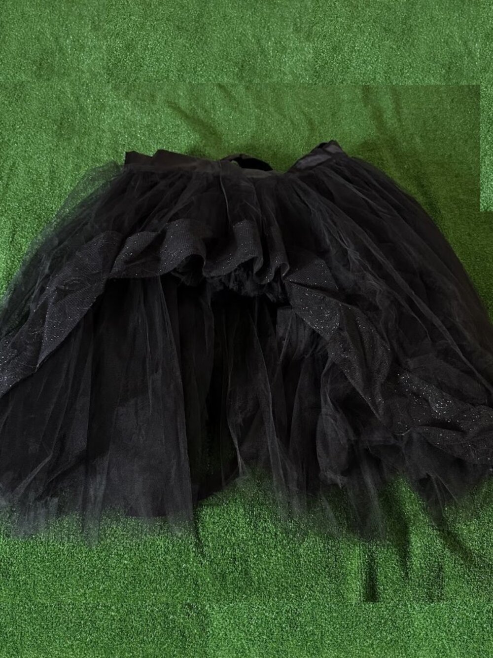 Goth Black Spider Web Tutu Skirt High Low Layered Tulle Mesh Adjustable OS